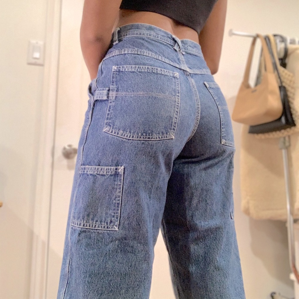 vintage nevada wide leg cargo jeans y2k 90s